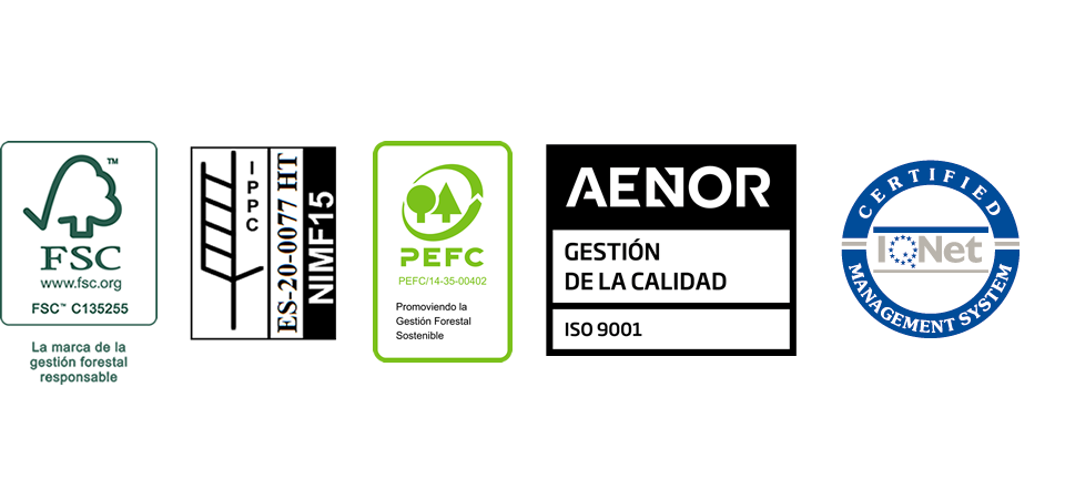 Manufacturas Marpe has the quality certificates necessary to produce wood boards