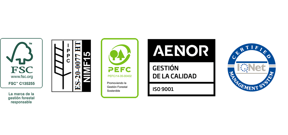 Manufacturas Marpe dispone de los certificados de calidad necesarios para producir tablones de madera